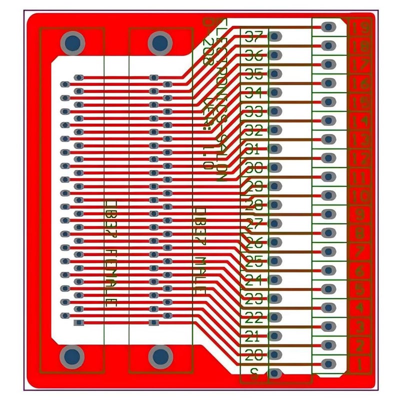 Willwewon DB37 DIN Rail Mount Interface Module Terminal Block, D-Sub 37-pin Male Female Breakout Board - Image 5